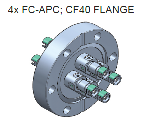 Четырехканальный герметичный оптический переход KF40/CF40 (розетка)