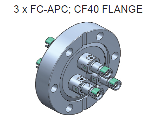 Трехканальный герметичный оптический переход KF40/CF40 (розетка)