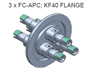 Трехканальный герметичный оптический переход KF40/CF40 (розетка)